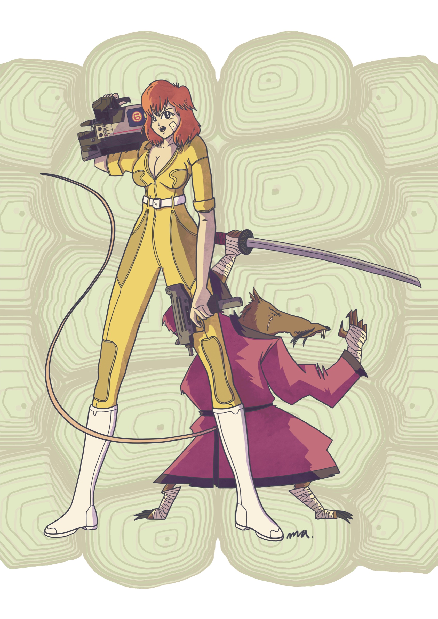 Ilustración April + Splinter