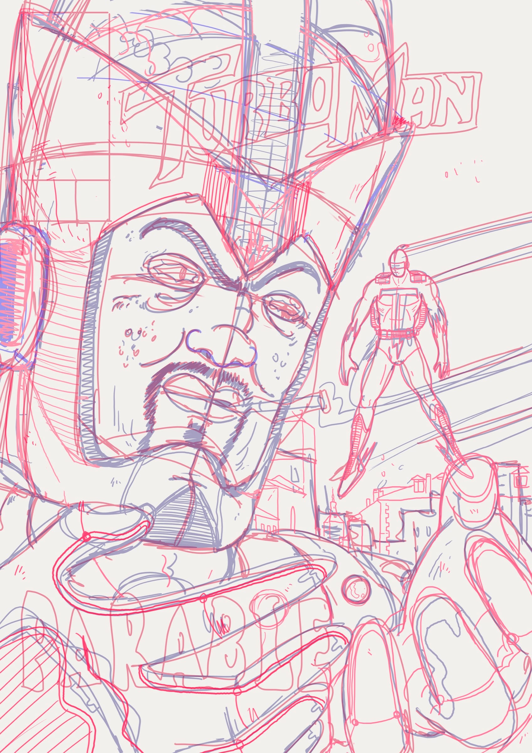 Ilustración Turboman Parable — sketch