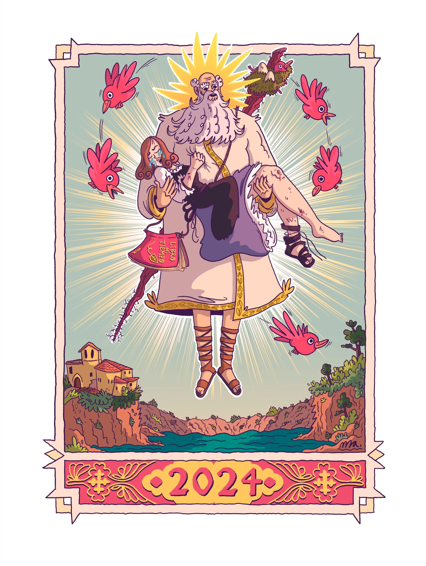 Cartel ilustrado Hola de San Frutos 2024