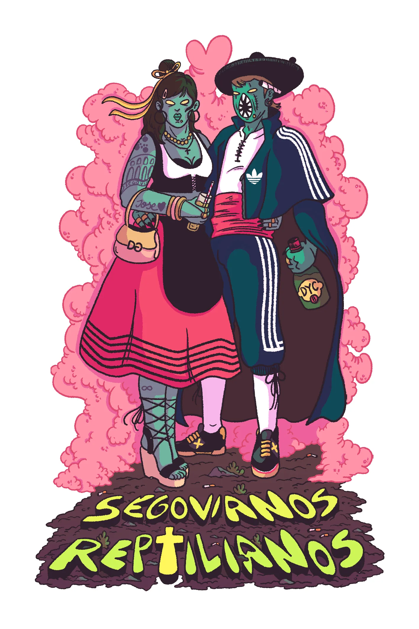 bastardos — PEGATINA Segovianos reptilianos