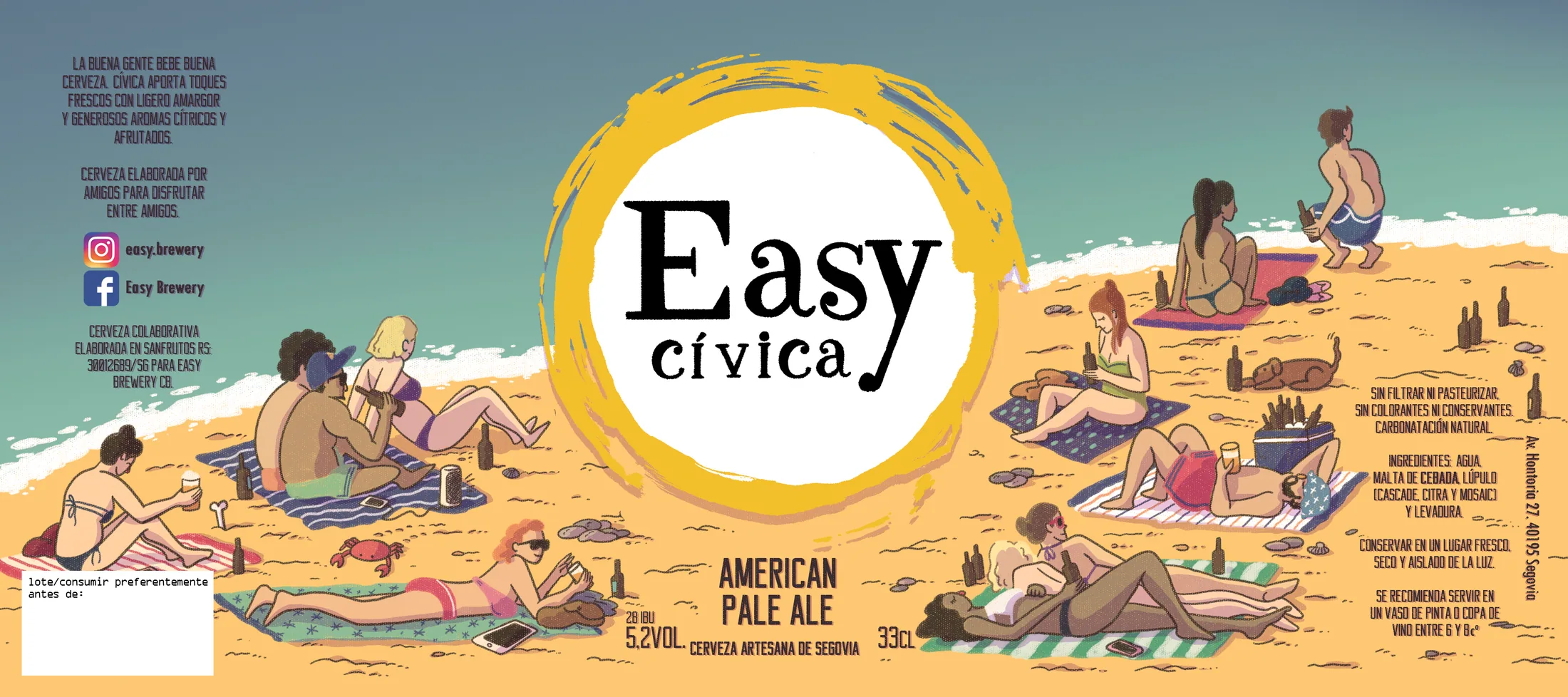 Diseño gráfico para Cerveza Easy Cívica
