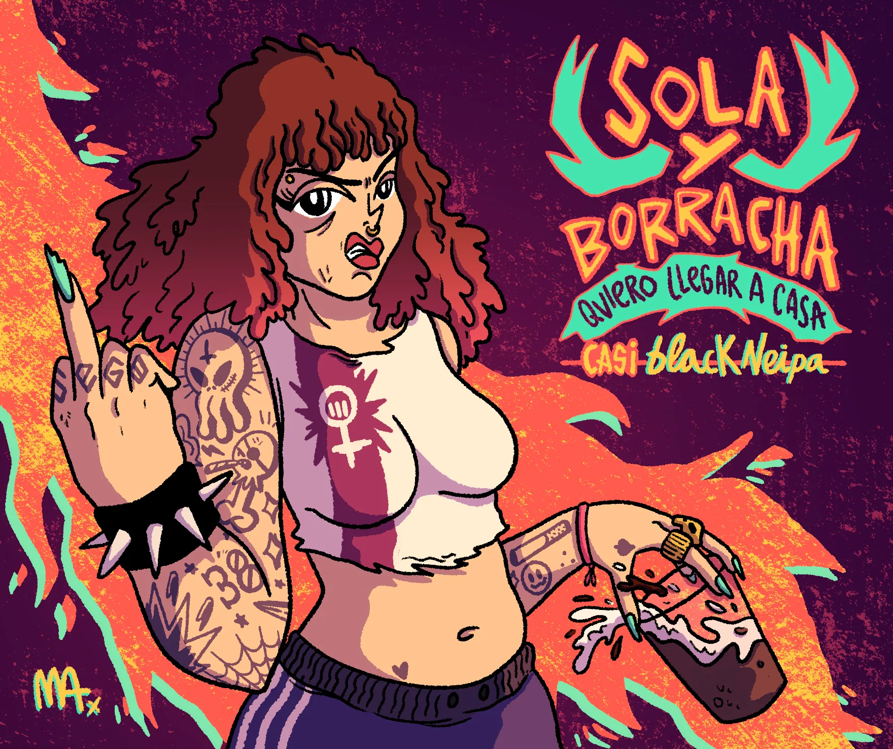 Diseño gráfico para Cerveza Sola y Borracha